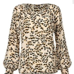 Cabi Women's Round Trip Blouse - Brown/Cream Medium